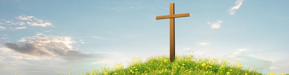 Picture of Cross on Hill with Yellow Flowers in Front