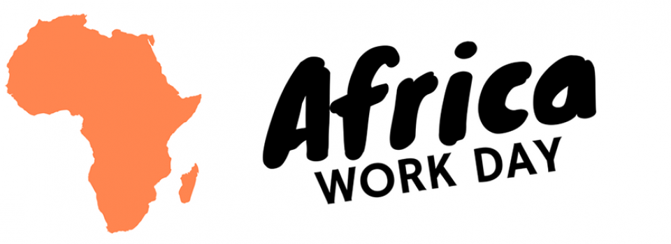 Outline of Africa with Africa Work Day Text